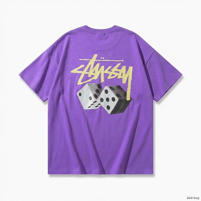 Stussy Dice Print Trendy Purple T-shirt
