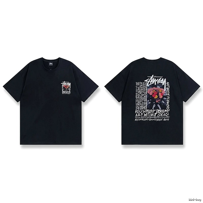 Stussy Floral Style Black T-shirt
