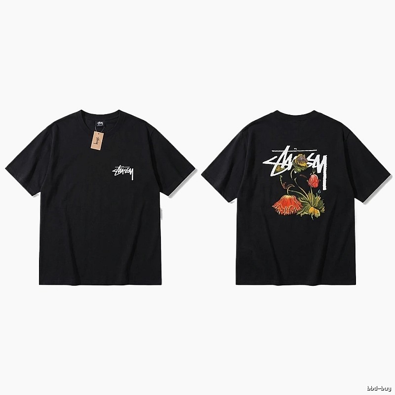 Stussy Floral Style Black T-shirt