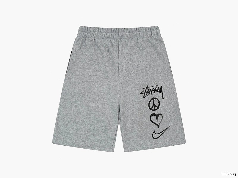 Stussy graffiti-style gray shorts