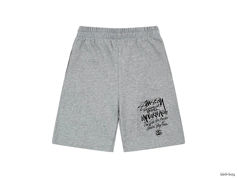 Stussy graffiti-style grey shorts