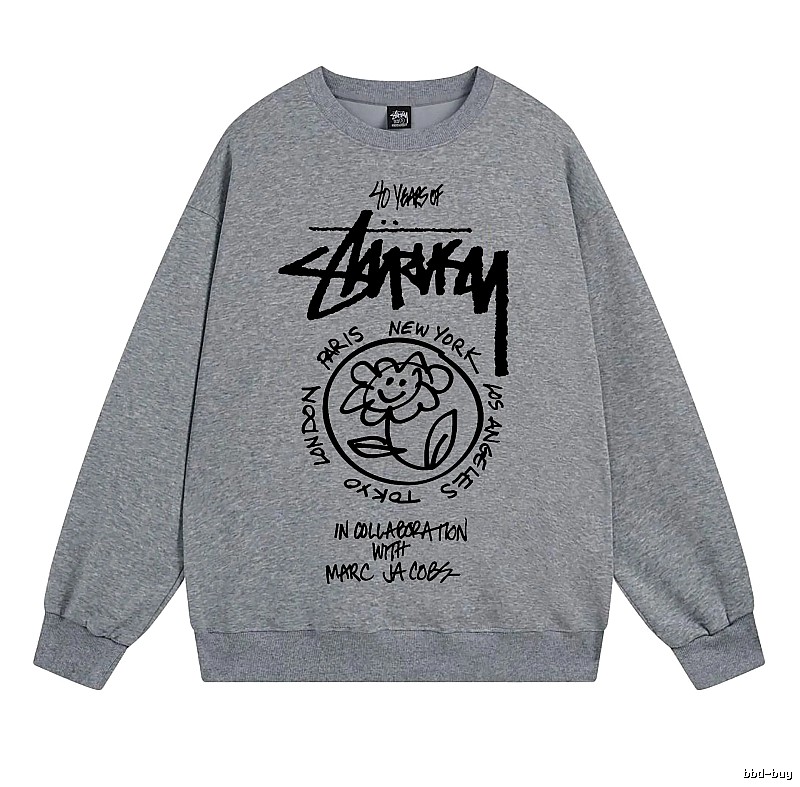 Stussy Gray Style 539 Graphic SweatShirt Minimal Look