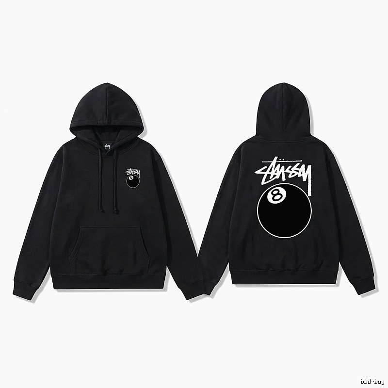 Stussy No. 8 Ball Cool Style Black Hoodie