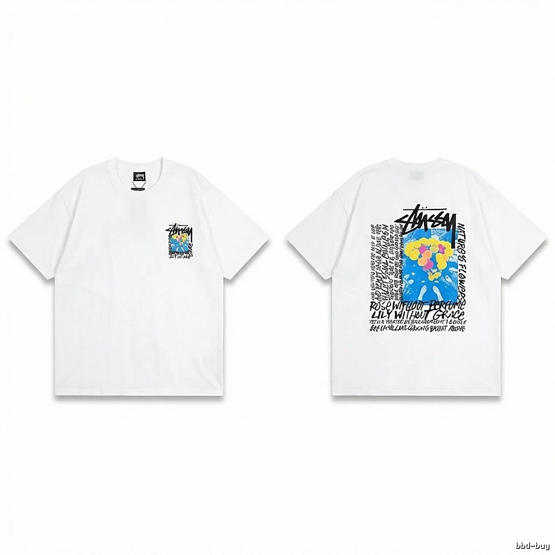 Stussy Printed Trendy White T-shirt