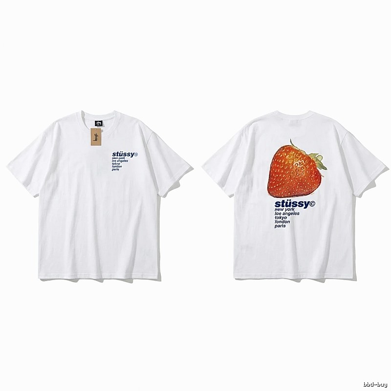 Stussy Strawberry Print White T-shirt