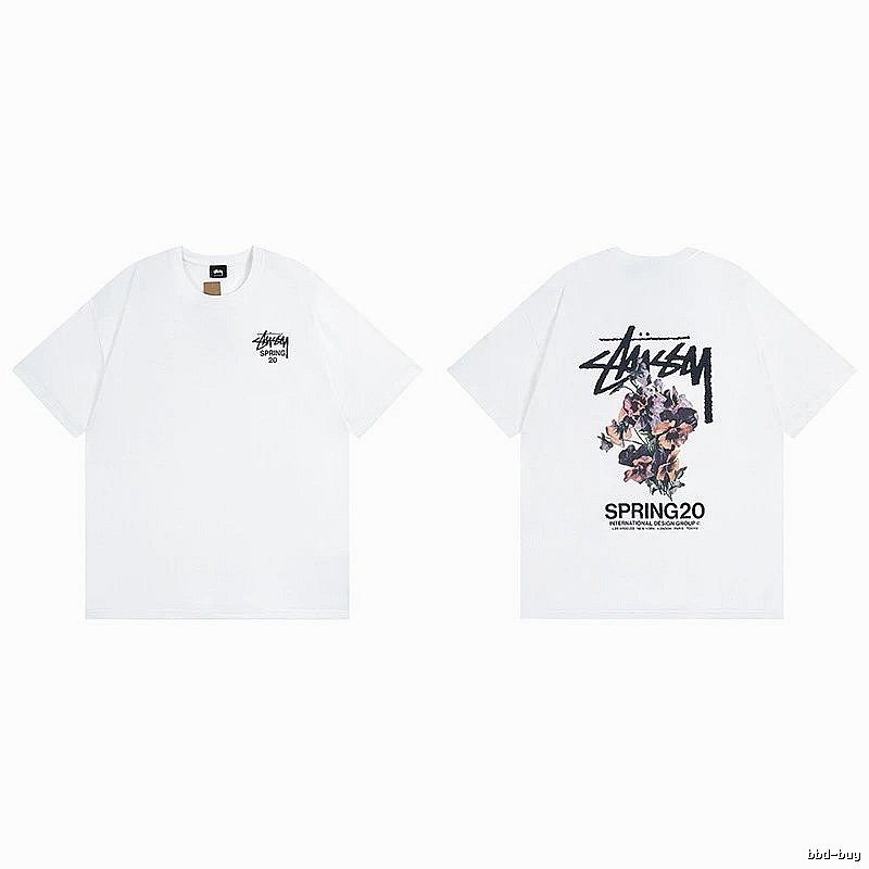 Stussy White Spider Graphic T-Shirt Gift Ready Logo
