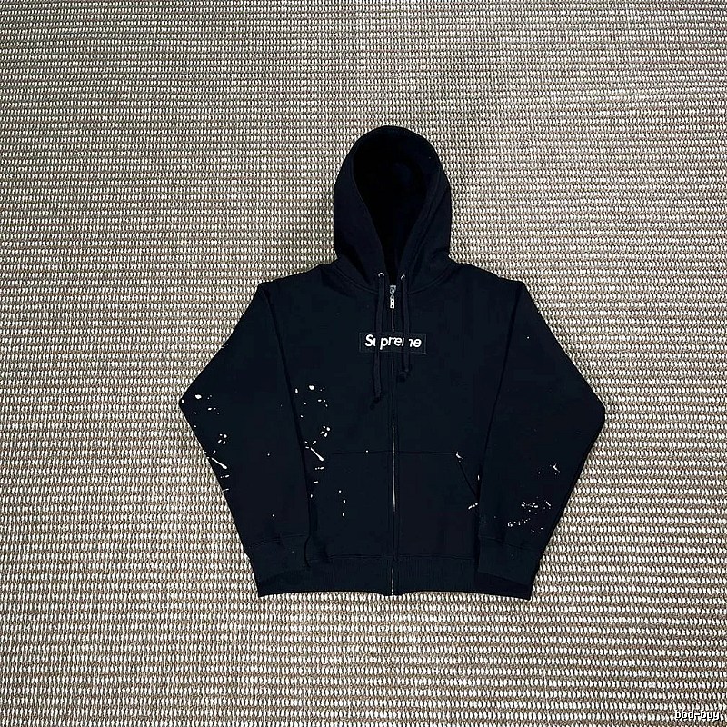 Supreme Black Speckled Small Logo Hoodie