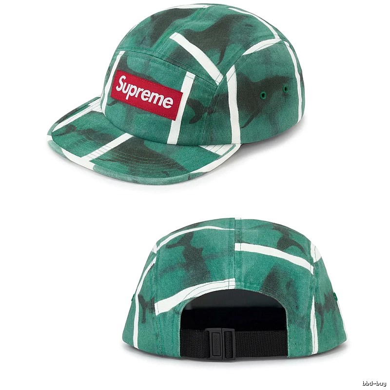 Supreme camouflage-style green hat