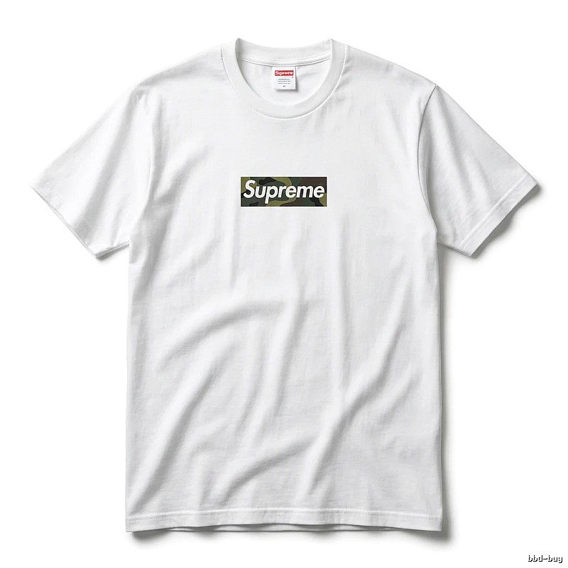 Supreme camouflage-style white T-shirt