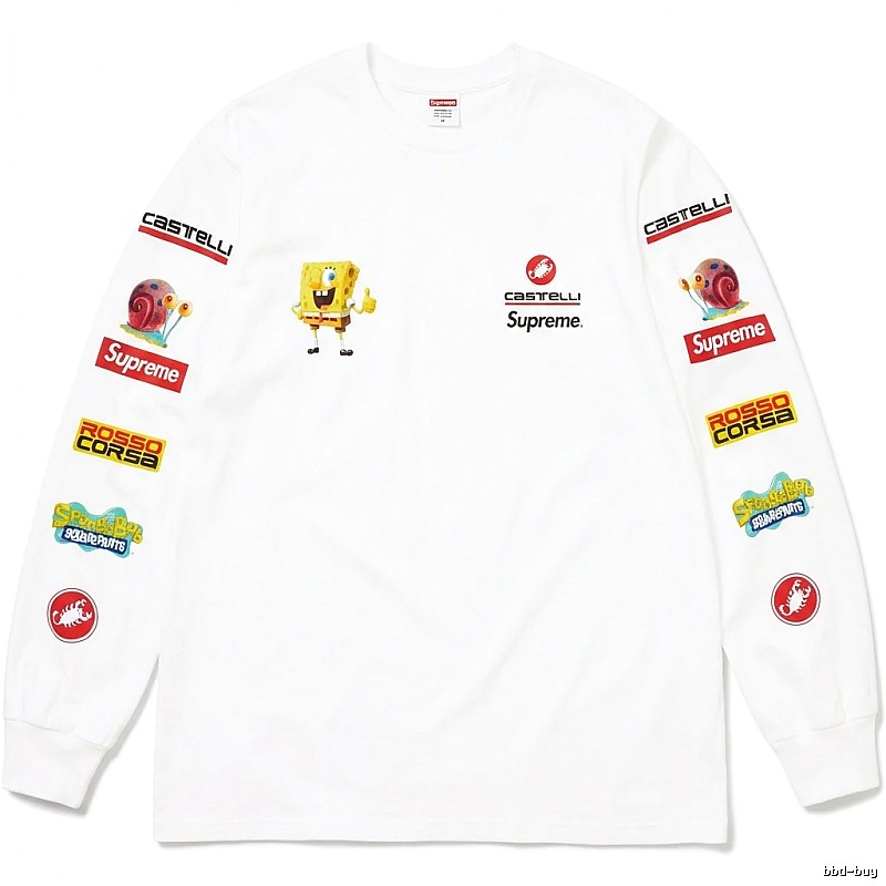 Supreme cartoon trendy white sweatshirt