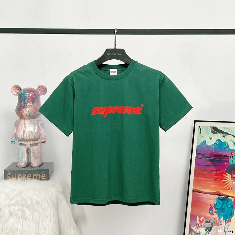 Supreme Classic Logo Street Style Green T-Shirt