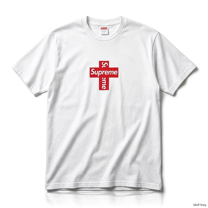 Supreme Cross Trend Brand White T-shirt