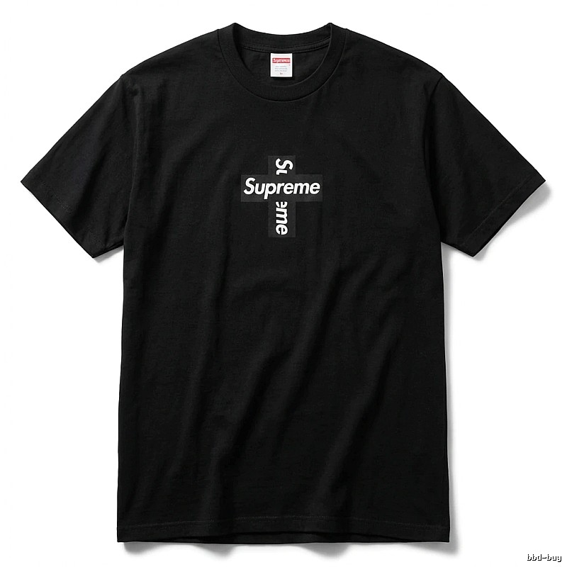 Supreme Cross Trendy brand Black T-shirt