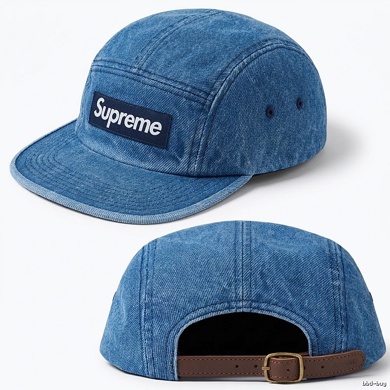 Supreme denim-style blue cap