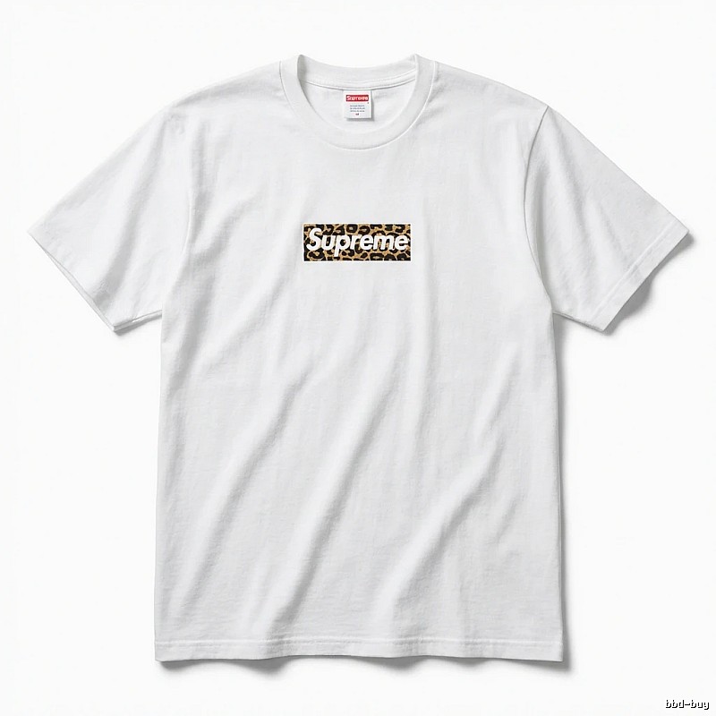 Supreme leopard - print style white T - shirt