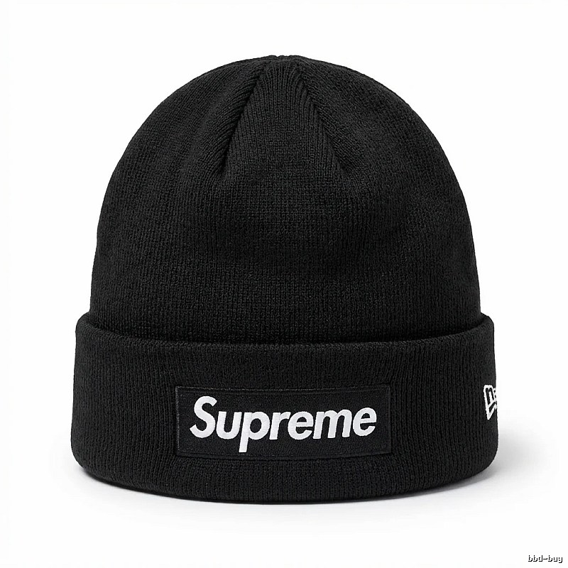 Supreme minimalist style black cold hat