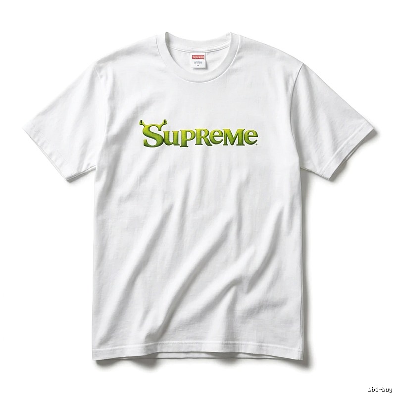 Supreme-printed trendy and cool white T-shirt