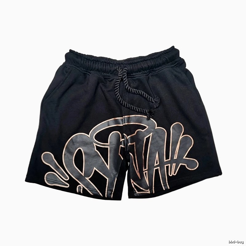 SynaWorld Graffiti-style Black Shorts