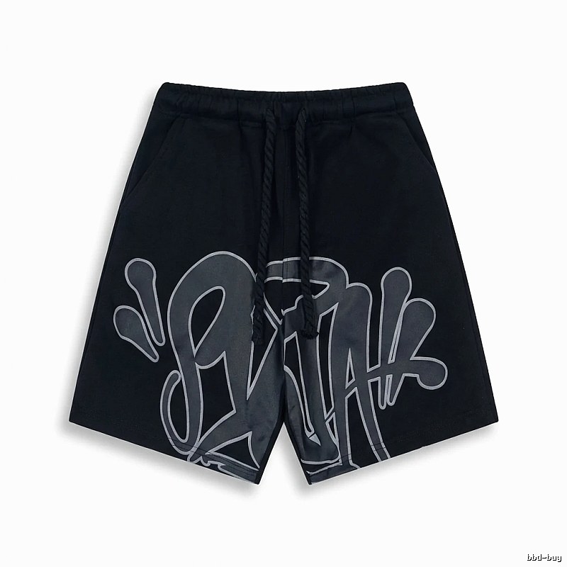 SynaWorld Graffiti-style Black Shorts