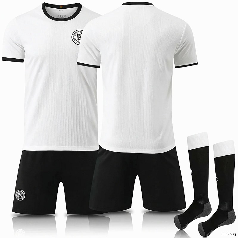 The classic black-and-white football jersey of the German national team.