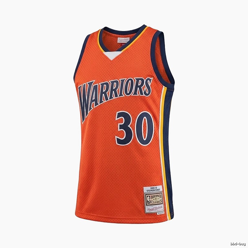 The retro orange jersey of Stephenen Curry from the Warriors team.