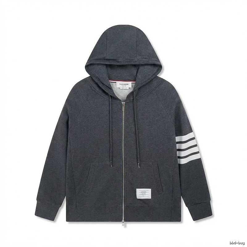 Thom Browne striped style dark gray sweatshirt
