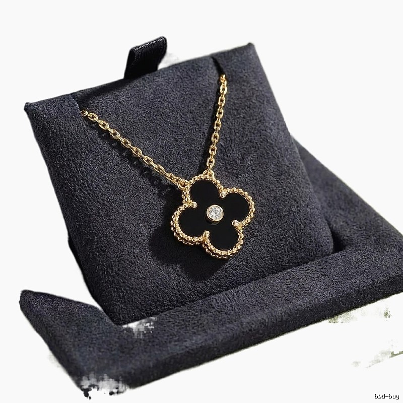 Van Cleef & Arpels Alhambra Black Flower Necklace