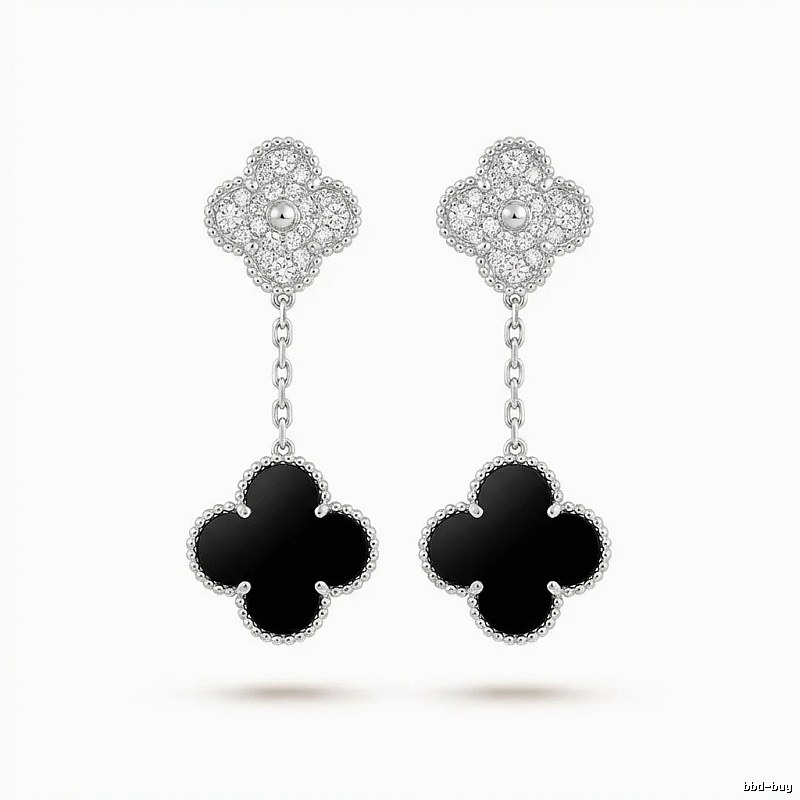 Van Cleef & Arpels Alhambra Black Onyx Earrings