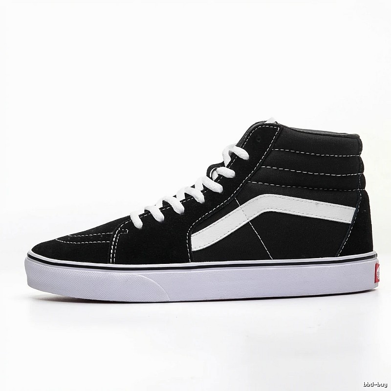 Vans classic black and white high-top shoes