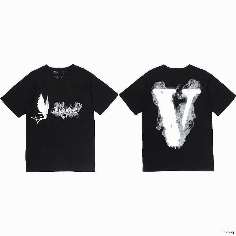 Vlone Premium Style Logo T-shirt Black Purple Vlone for Minimal Outfits